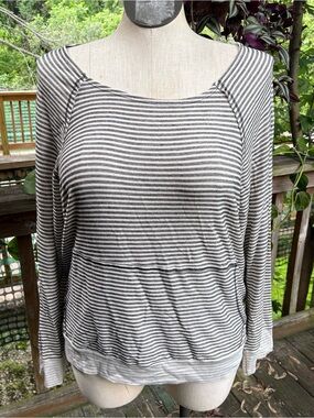 Paper Kite White Black Striped Long Sleeve Top Women’s Plus Size 1X NWT